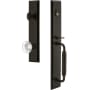 Grandeur Fifth Avenue Solid Brass Rose Dummy "C" Grip Handleset with Bordeaux Crystal Knob Timeless Bronze