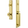 Grandeur Fifth Avenue Solid Brass Rose Dummy "D" Grip Handleset with Bouton Knob Lifetime Brass