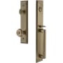 Grandeur Fifth Avenue Solid Brass Rose Dummy "D" Grip Handleset with Bouton Knob Vintage Brass