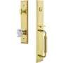 Grandeur Fifth Avenue Solid Brass Rose Dummy "C" Grip Handleset with Chambord Crystal Knob Lifetime Brass