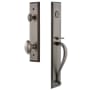 Grandeur Fifth Avenue Solid Brass Rose Dummy Full Plate "S" Grip Handleset with Eden Prairie Knob Antique Pewter