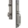 Grandeur Fifth Avenue Solid Brass Rose Dummy "C" Grip Handleset with Eden Prairie Knob Antique Pewter