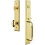 Grandeur Fifth Avenue Solid Brass Rose Dummy "C" Grip Handleset with Eden Prairie Knob Lifetime Brass