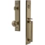 Grandeur Fifth Avenue Solid Brass Rose Dummy "D" Grip Handleset with Fifth Avenue Knob Vintage Brass