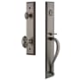 Grandeur Fifth Avenue Solid Brass Rose Dummy Full Plate "S" Grip Handleset with Grande Victorian Knob Antique Pewter