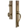 Grandeur Fifth Avenue Solid Brass Rose Dummy Full Plate "S" Grip Handleset with Grande Victorian Knob Vintage Brass