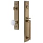 Grandeur Fifth Avenue Solid Brass Rose Dummy Full Plate "D" Grip Handleset with Hyde Park Knob Vintage Brass
