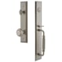 Grandeur Fifth Avenue Solid Brass Rose Dummy Full Plate "F" Grip Handleset with Parthenon Knob Satin Nickel