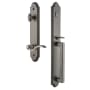 Grandeur Arc Solid Brass Rose Right Handed Dummy Full Plate "D" Grip Handleset with Bellagio Lever Antique Pewter