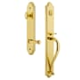 Grandeur Arc Solid Brass Rose Left Handed Dummy Full Plate 'S' Grip Handleset with Georgetown Lever Lifetime Brass