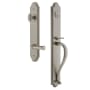 Grandeur Arc Solid Brass Rose Left Handed Dummy Full Plate 'S' Grip Handleset with Georgetown Lever Satin Nickel