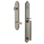 Grandeur Arc Solid Brass Rose Right Handed Dummy Full Plate "D" Grip Handleset with Georgetown Lever Satin Nickel