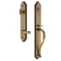 Grandeur Arc Solid Brass Rose Left Handed Dummy Full Plate 'S' Grip Handleset with Georgetown Lever Vintage Brass