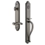 Grandeur Arc Solid Brass Rose Right Handed Dummy Full Plate 'S' Grip Handleset with Portofino Lever Antique Pewter