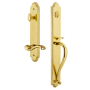 Grandeur Arc Solid Brass Rose Right Handed Dummy Full Plate 'S' Grip Handleset with Portofino Lever Lifetime Brass