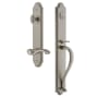 Grandeur Arc Solid Brass Rose Right Handed Dummy Full Plate 'S' Grip Handleset with Portofino Lever Satin Nickel