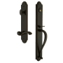 Grandeur Arc Solid Brass Rose Right Handed Dummy Full Plate 'S' Grip Handleset with Portofino Lever Timeless Bronze