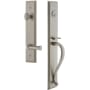 Grandeur Carre Solid Brass Rose Left Handed Dummy "S" Grip Handleset with Georgetown Lever Satin Nickel