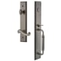 Grandeur Carre Solid Brass Rose Left Handed Dummy Full Plate 'C' Grip Handleset with Newport Lever Antique Pewter