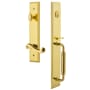 Grandeur Carre Solid Brass Rose Left Handed Dummy Full Plate 'C' Grip Handleset with Newport Lever Lifetime Brass
