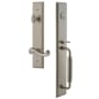 Grandeur Carre Solid Brass Rose Left Handed Dummy Full Plate 'C' Grip Handleset with Newport Lever Satin Nickel