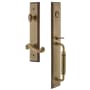 Grandeur Carre Solid Brass Rose Left Handed Dummy Full Plate 'C' Grip Handleset with Newport Lever Vintage Brass