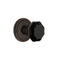 Grandeur Soleil Solid Brass Rose Passage Door Knob Set with Lyon Black Crystal Knob and 2-3/8" Backset Timeless Bronze