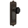 Grandeur Windsor Solid Brass Rose Passage Door Knob Set with Lyon Black Crystal Knob and 2-3/4" Backset Timeless Bronze