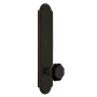 Grandeur Arc Solid Brass Tall Plate Passage Door Knob Set with Lyon Black Crystal Knob and 2-3/4" Backset Timeless Bronze