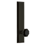 Grandeur Fifth Avenue Solid Brass Tall Plate Passage Door Knob Set with Lyon Black Crystal Knob and 2-3/4" Backset Timeless Bronze