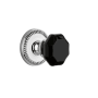 Grandeur Newport Solid Brass Rose Single Dummy Door Knob with Lyon Black Crystal Knob Bright Chrome