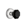 Grandeur Georgetown Solid Brass Rose Dummy Door Knob Set with Lyon Black Crystal Knob Bright Chrome
