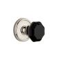 Grandeur Georgetown Solid Brass Rose Dummy Door Knob Set with Lyon Black Crystal Knob Polished Nickel