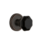 Grandeur Georgetown Solid Brass Rose Dummy Door Knob Set with Lyon Black Crystal Knob Timeless Bronze