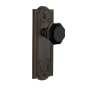 Grandeur Parthenon Solid Brass Rose Dummy Door Knob Set with Lyon Black Crystal Knob Timeless Bronze