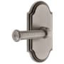 Grandeur Arc Solid Brass Left Handed Passage Set with Georgetown Lever and 2-3/8" Backset Antique Pewter