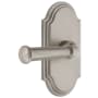 Grandeur Arc Solid Brass Left Handed Passage Set with Georgetown Lever and 2-3/8" Backset Satin Nickel