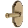 Grandeur Arc Solid Brass Left Handed Passage Set with Georgetown Lever and 2-3/8" Backset Vintage Brass