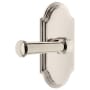 Grandeur Arc Solid Brass Left Handed Passage Set with Georgetown Lever and 2-3/8" Backset Polished Nickel