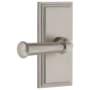Grandeur Carre Solid Brass Left Handed Passage Set with Georgetown Lever and 2-3/8" Backset Satin Nickel
