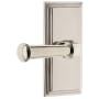Grandeur Carre Solid Brass Left Handed Privacy Set with Georgetown Lever and 2-3/8" Backset Polished Nickel