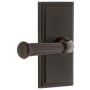 Grandeur Carre Solid Brass Left Handed Privacy Set with Georgetown Lever and 2-3/8" Backset Timeless Bronze
