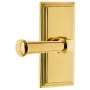 Grandeur Carre Solid Brass Left Handed Privacy Set with Georgetown Lever and 2-3/8" Backset Lifetime Brass