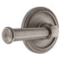 Grandeur Circulaire Solid Brass Left Handed Passage Set with Georgetown Lever and 2-3/8" Backset Antique Pewter