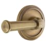 Grandeur Circulaire Solid Brass Left Handed Passage Set with Georgetown Lever and 2-3/8" Backset Vintage Brass