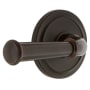 Grandeur Circulaire Solid Brass Left Handed Passage Set with Georgetown Lever and 2-3/8" Backset Timeless Bronze