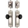 Grandeur Windsor Solid Brass Rose Single Cylinder Keyed Entry Deadbolt and Knobset Combo Pack with Lyon Black Crystal Knob and 2-3/4" Backset Polished Nickel