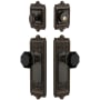 Grandeur Windsor Solid Brass Rose Single Cylinder Keyed Entry Deadbolt and Knobset Combo Pack with Lyon Black Crystal Knob and 2-3/4" Backset Timeless Bronze
