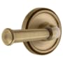 Grandeur Georgetown Solid Brass Left Handed Privacy Set with Georgetown Lever and 2-3/8" Backset Vintage Brass