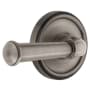 Grandeur Georgetown Solid Brass Left Handed Privacy Set with Georgetown Lever and 2-3/8" Backset Antique Pewter